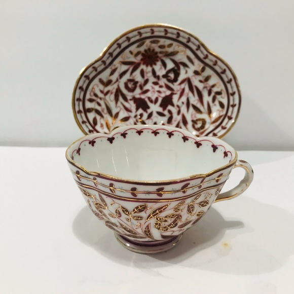 Antique Fischer & Mieg Royal Vienna Style Raspberry Floral Tea Cup Saucer - Picture 4 of 11